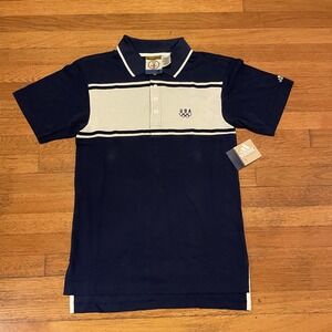Vintage DS Sydney 2000 Olympic Games US Team Polo Shirt Cut and Sew‎ Navy Size S